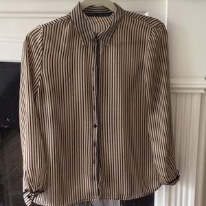 Zara striped button down shirt